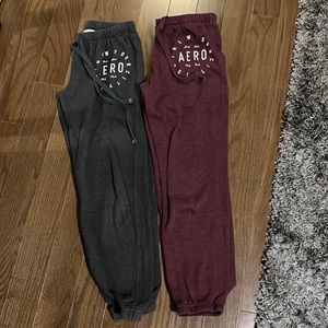2 pair Aeropostale sweatpants sz small